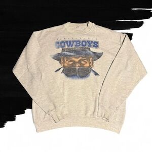 Vintage 90s Dallas Cowboys Cowboy Sweatshirt Heather Gray L/XL